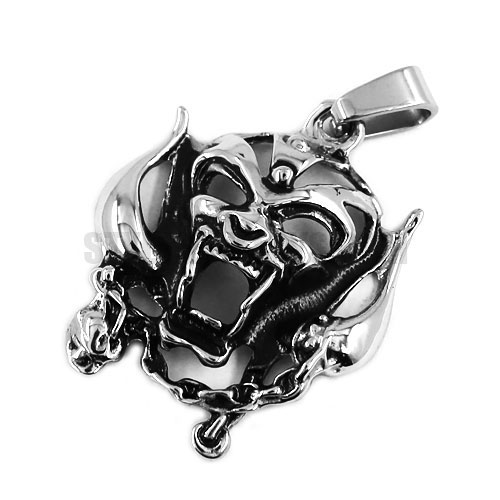 Skull Chain Pendant Stainless Steel Skull Pendant SWP0410 - Click Image to Close